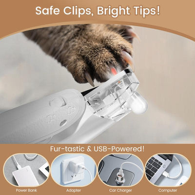 2 - in - 1 Dog Nail Clipper & Paw Hair Trimmer Kit with LED Light - PAWFY